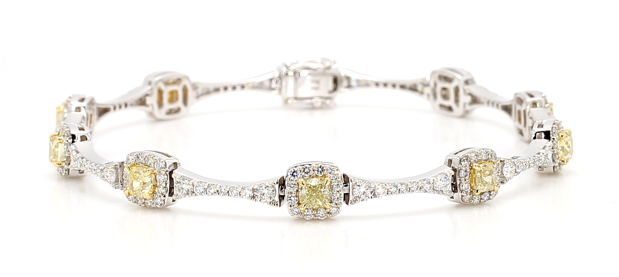 Natural Yellow Cushion Diamond Bracelet
