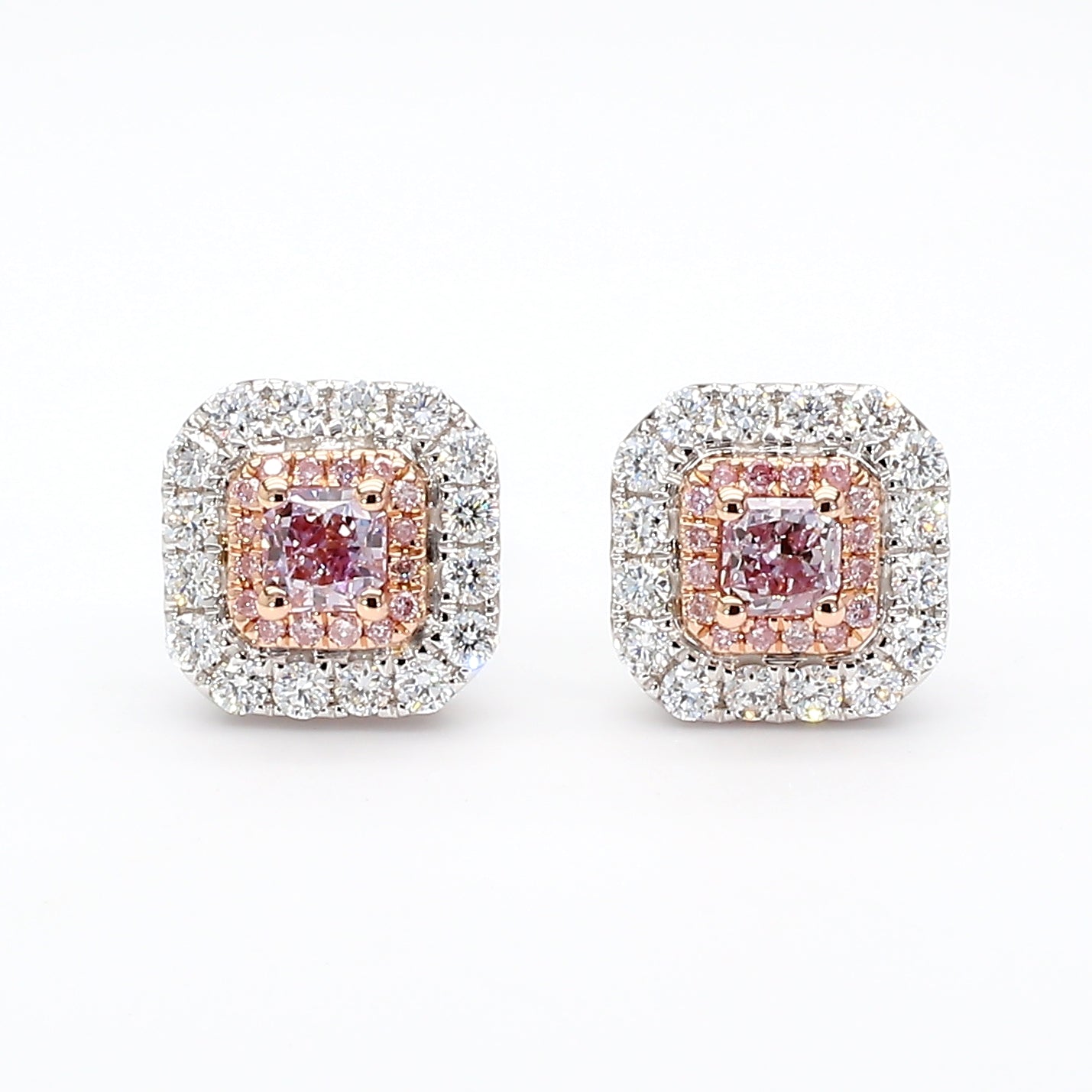 Natural Purple Radiant Diamond Earring | GIA Certified
