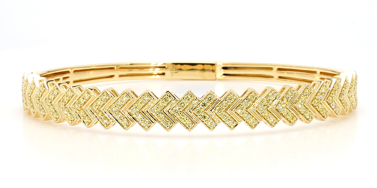 Natural Yellow Round Diamond Bracelet