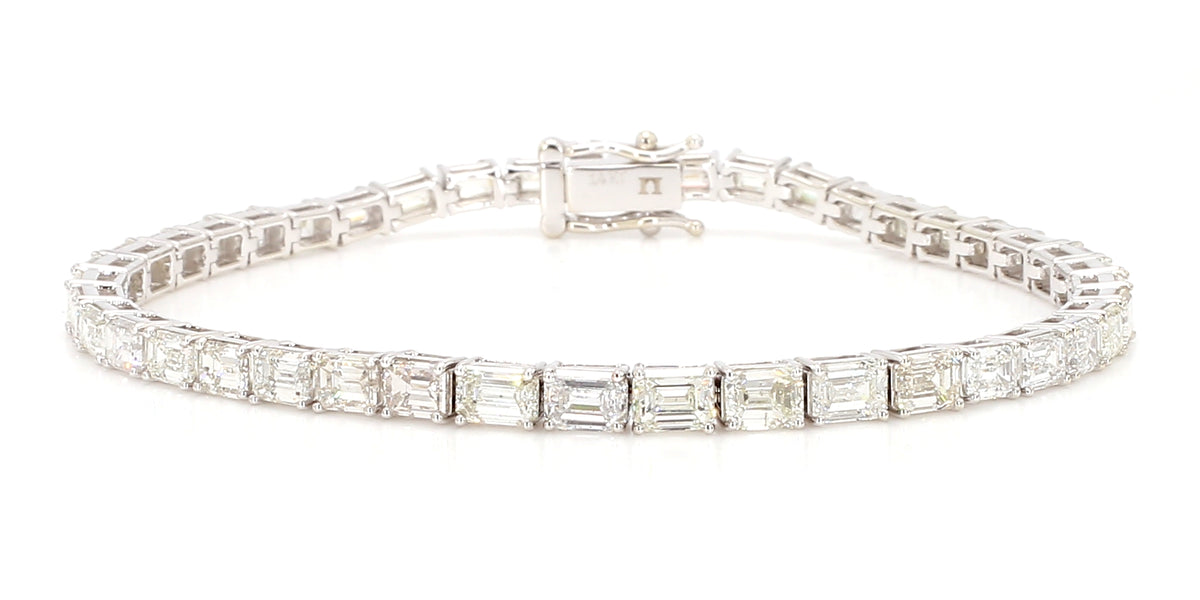 Natural White Emerald Diamond Bracelet