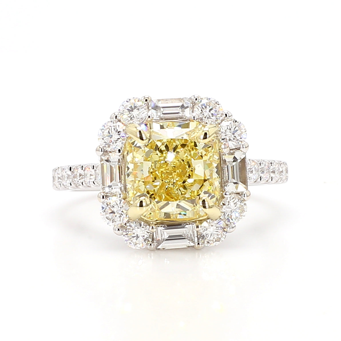 Natural Yellow Radiant Diamond Ring | GIA Certified