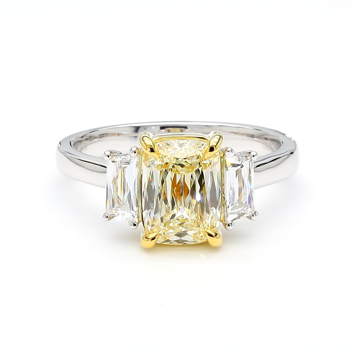 Natural Yellow Cushion Diamond Ring | GIA Certified