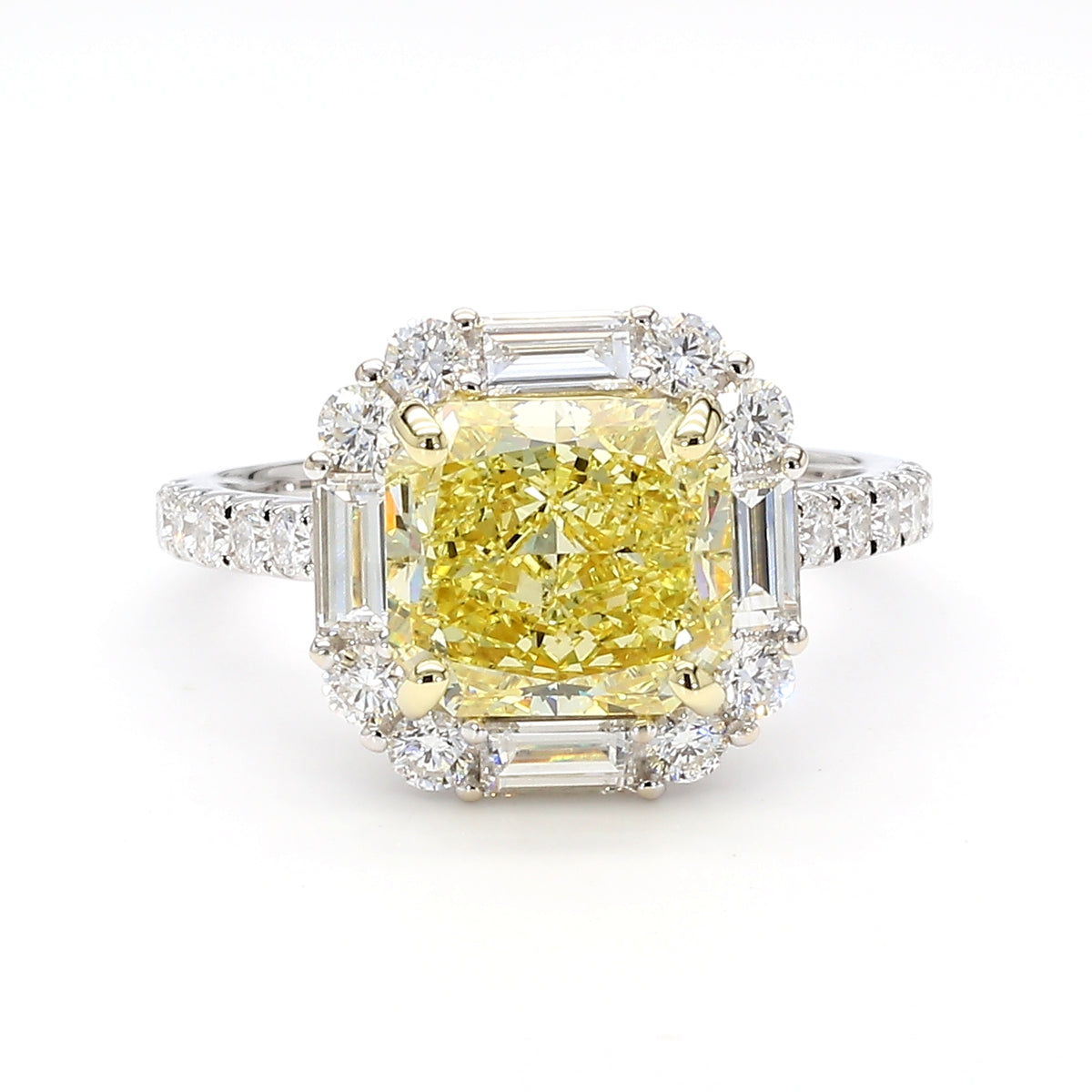 Natural Yellow Radiant Diamond Ring | GIA Certified