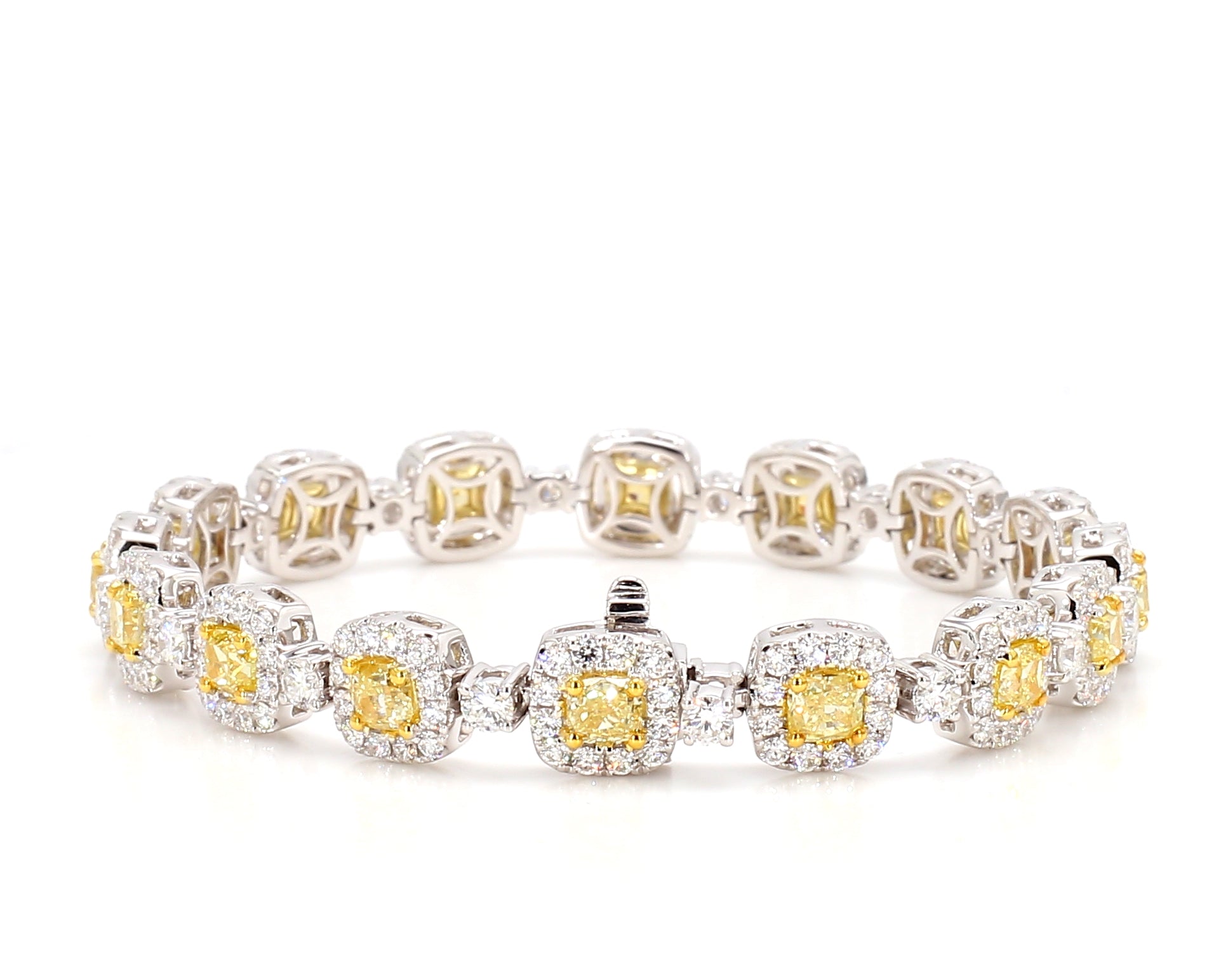 Natural Yellow Cushion Diamond Bracelet