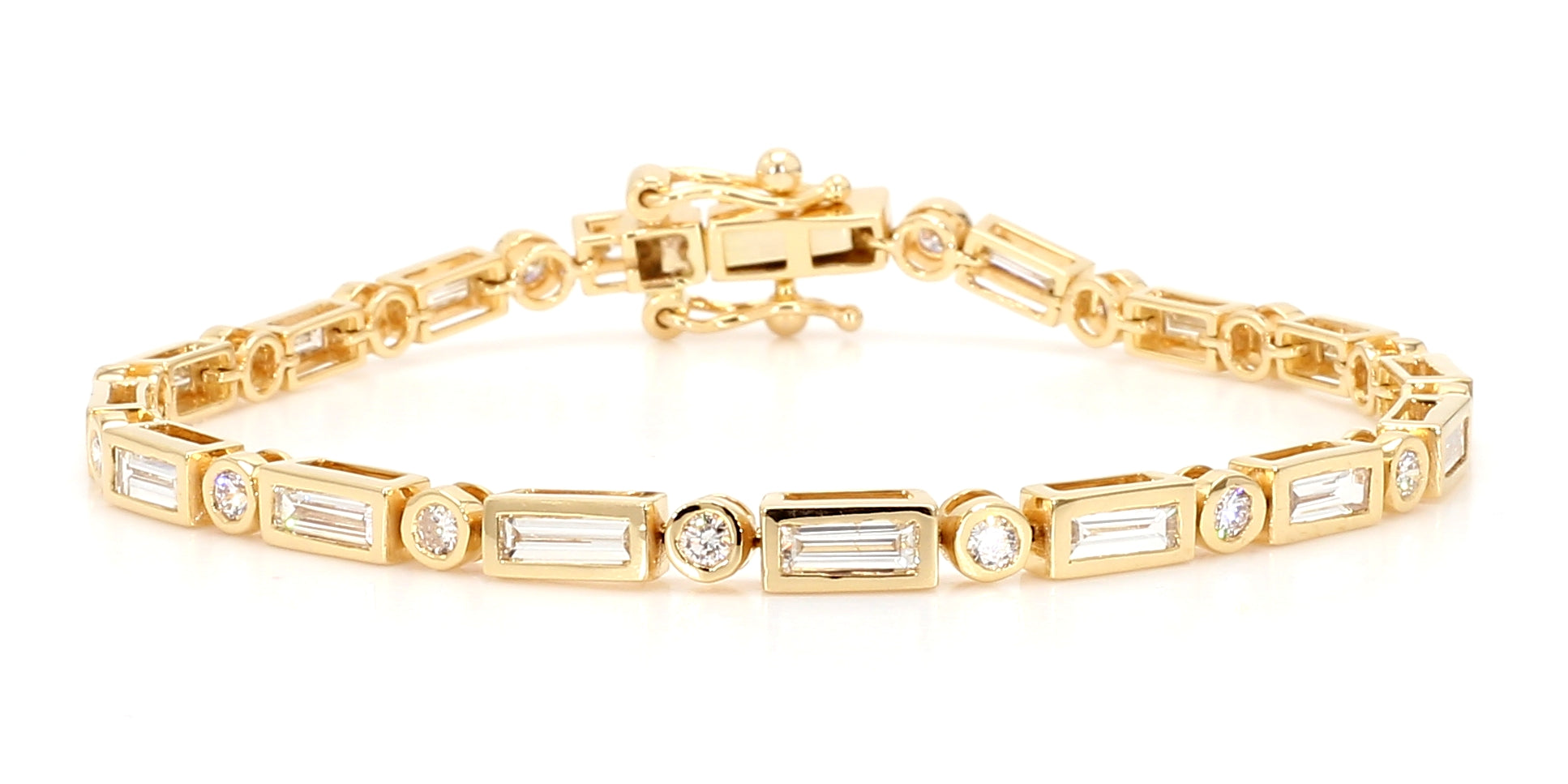 Natural White Baguette Diamond Bracelet