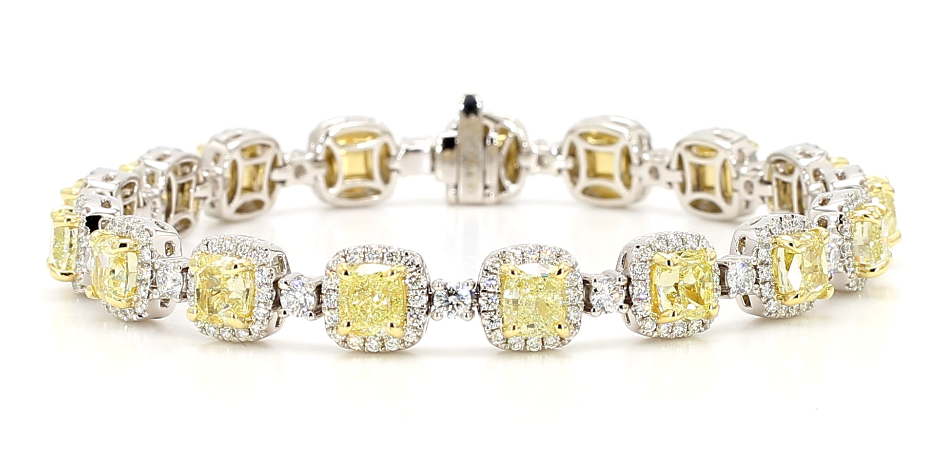 Natural Yellow Cushion Diamond Bracelet Gia Certified