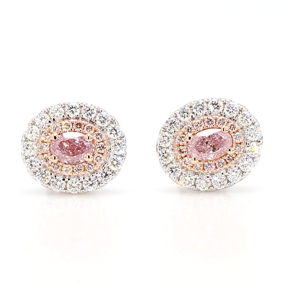 Natural Purple Oval Diamond Earring Gia Certified