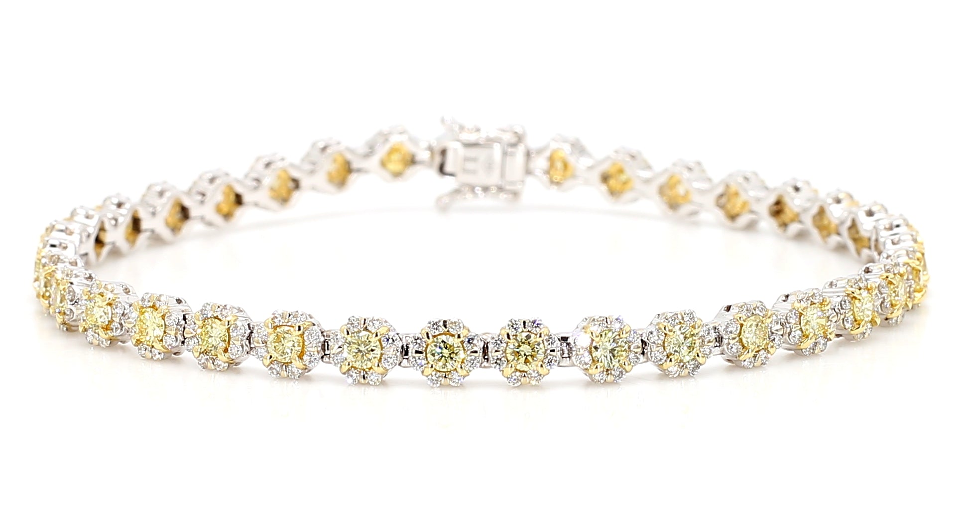 Natural Yellow Round Diamond Bracelet