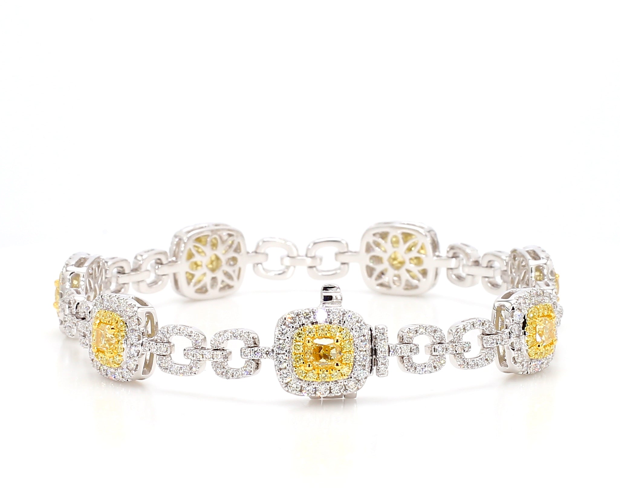 Natural Yellow Cushion Diamond Bracelet