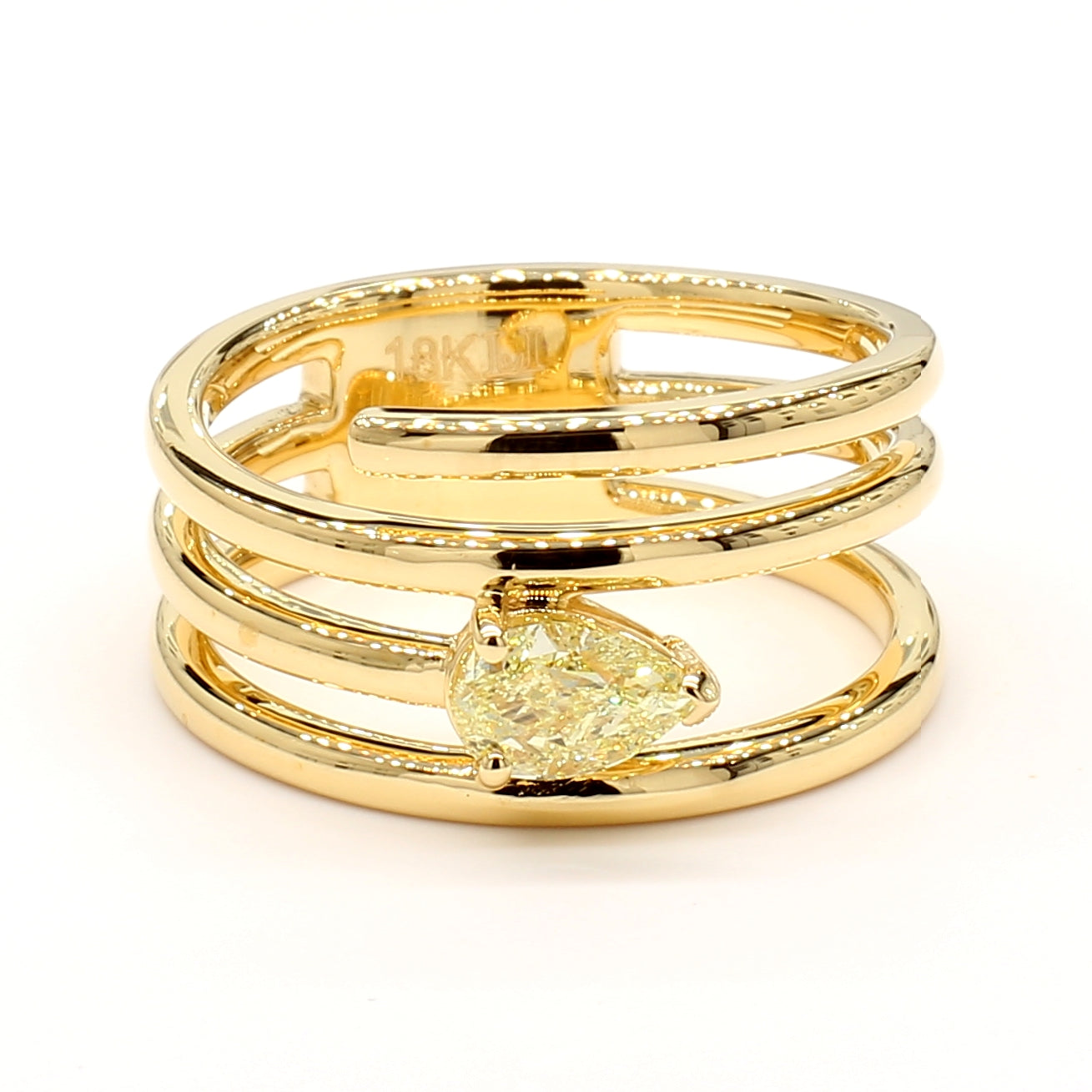 Natural Yellow Pear Diamond Ring product image 1