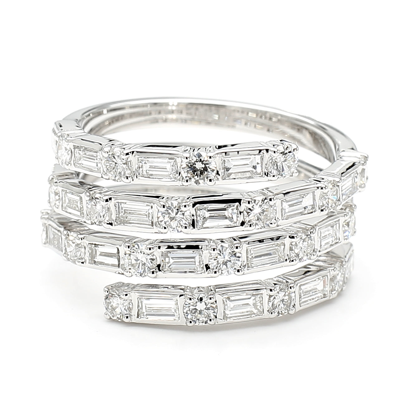 Natural Baguette Diamond Spiral Ring product image 3