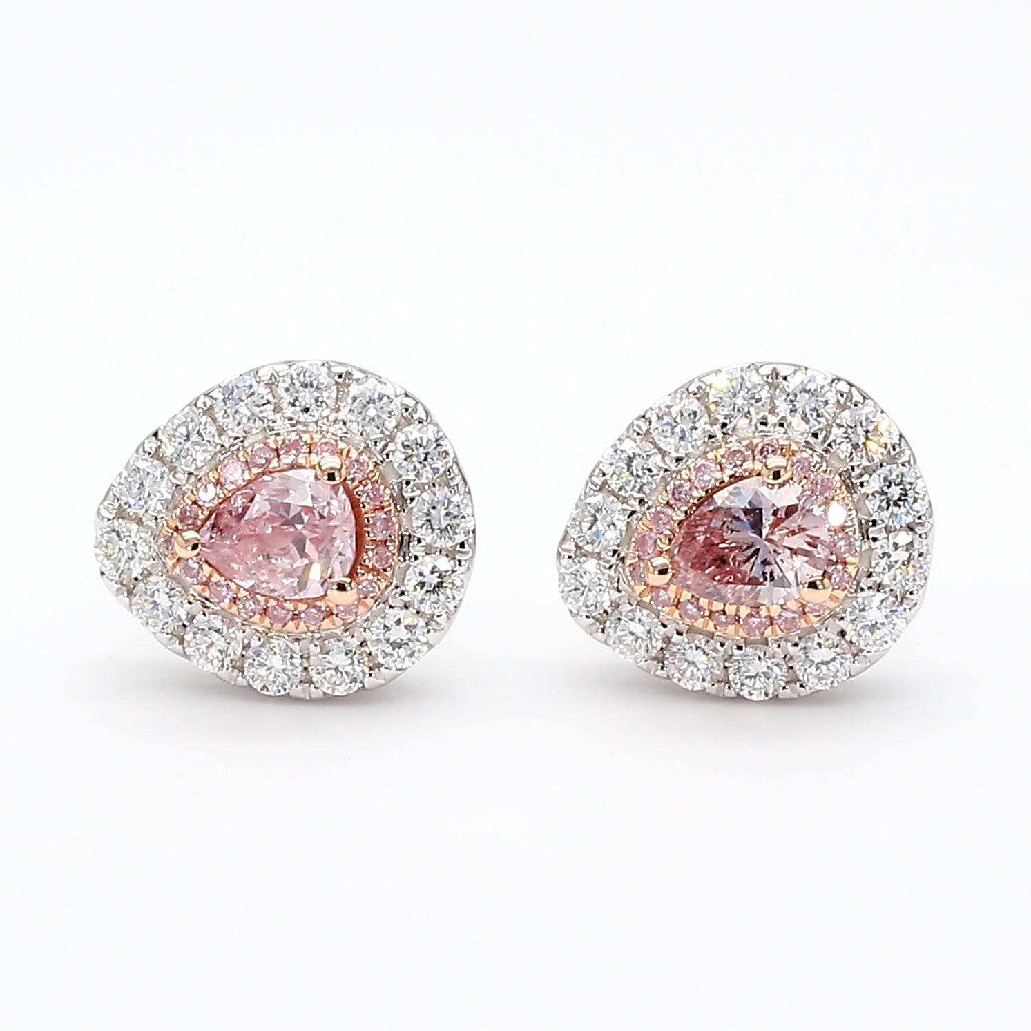 Natural Pink Pear Diamond Earring Gia Certified