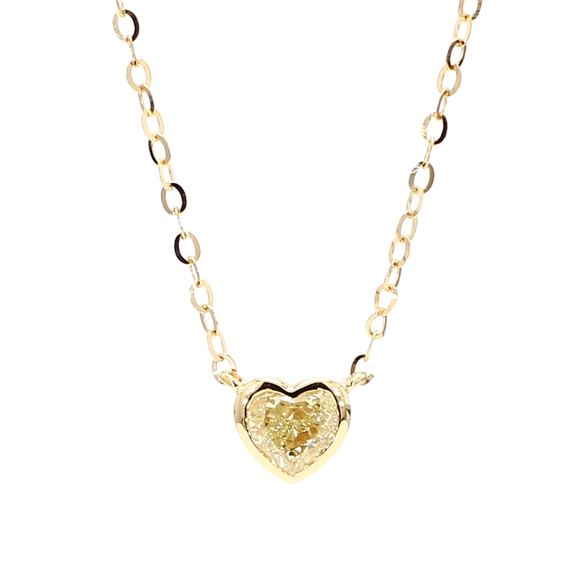 Natural Yellow Heart Diamond Necklace