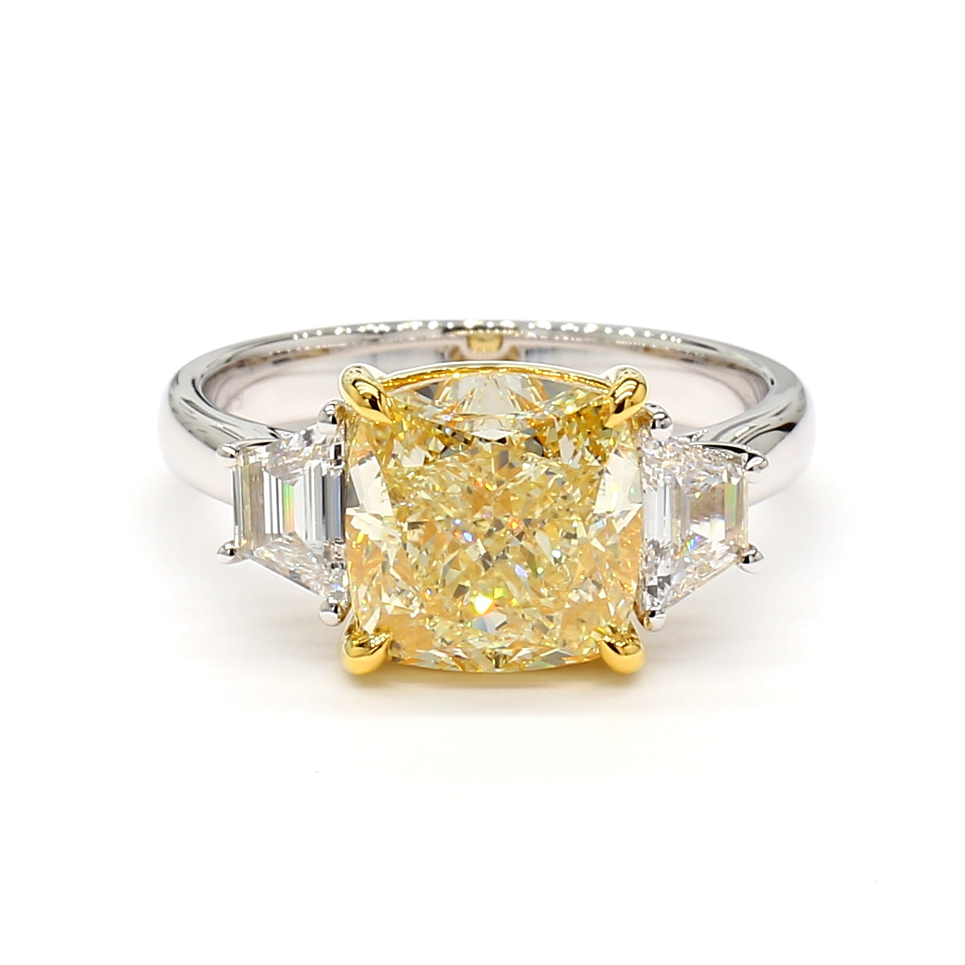 Natural Yellow Cushion Diamond Ring GIA Certified product image 1