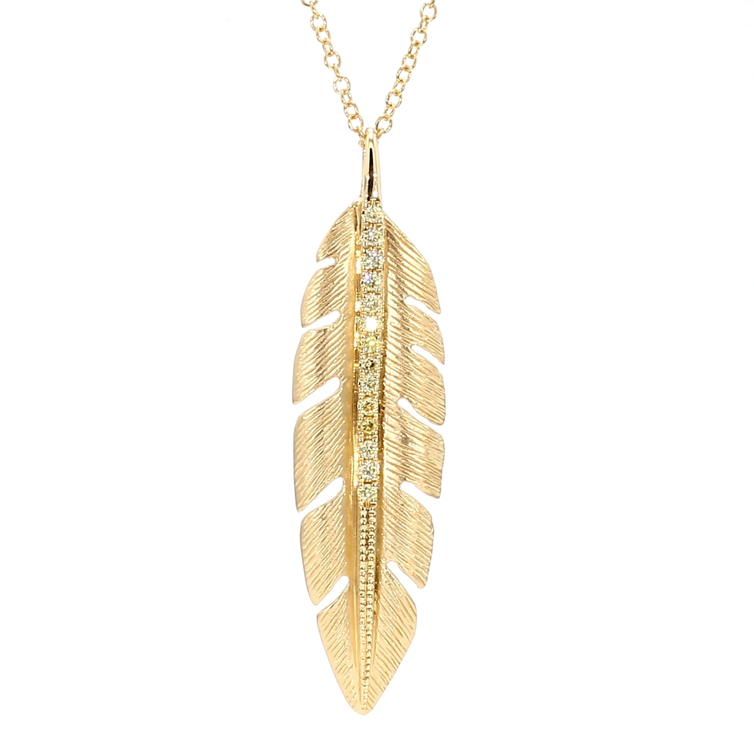 Natural Yellow Round Diamond Necklace