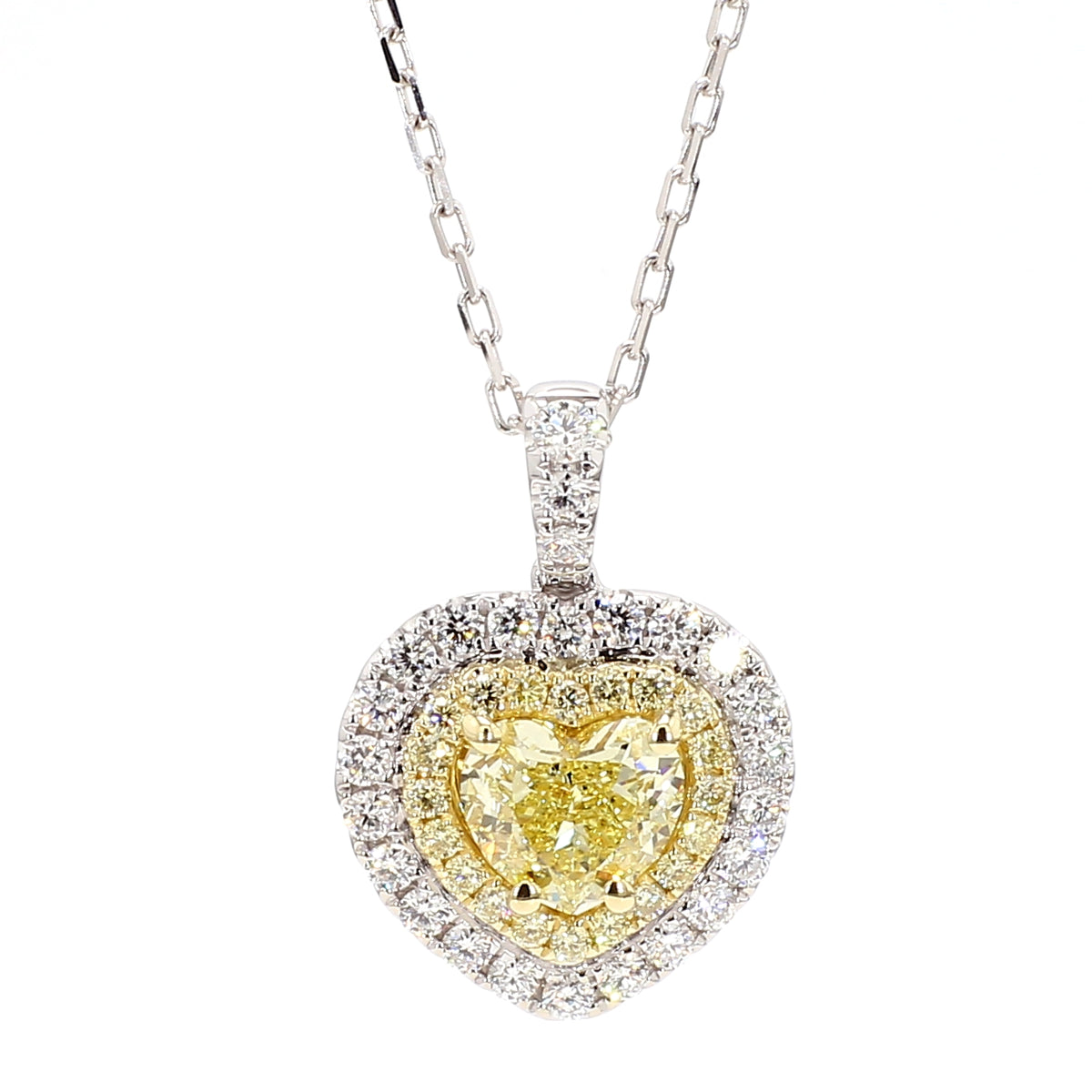 Natural Yellow Heart Diamond Pendant | GIA Certified