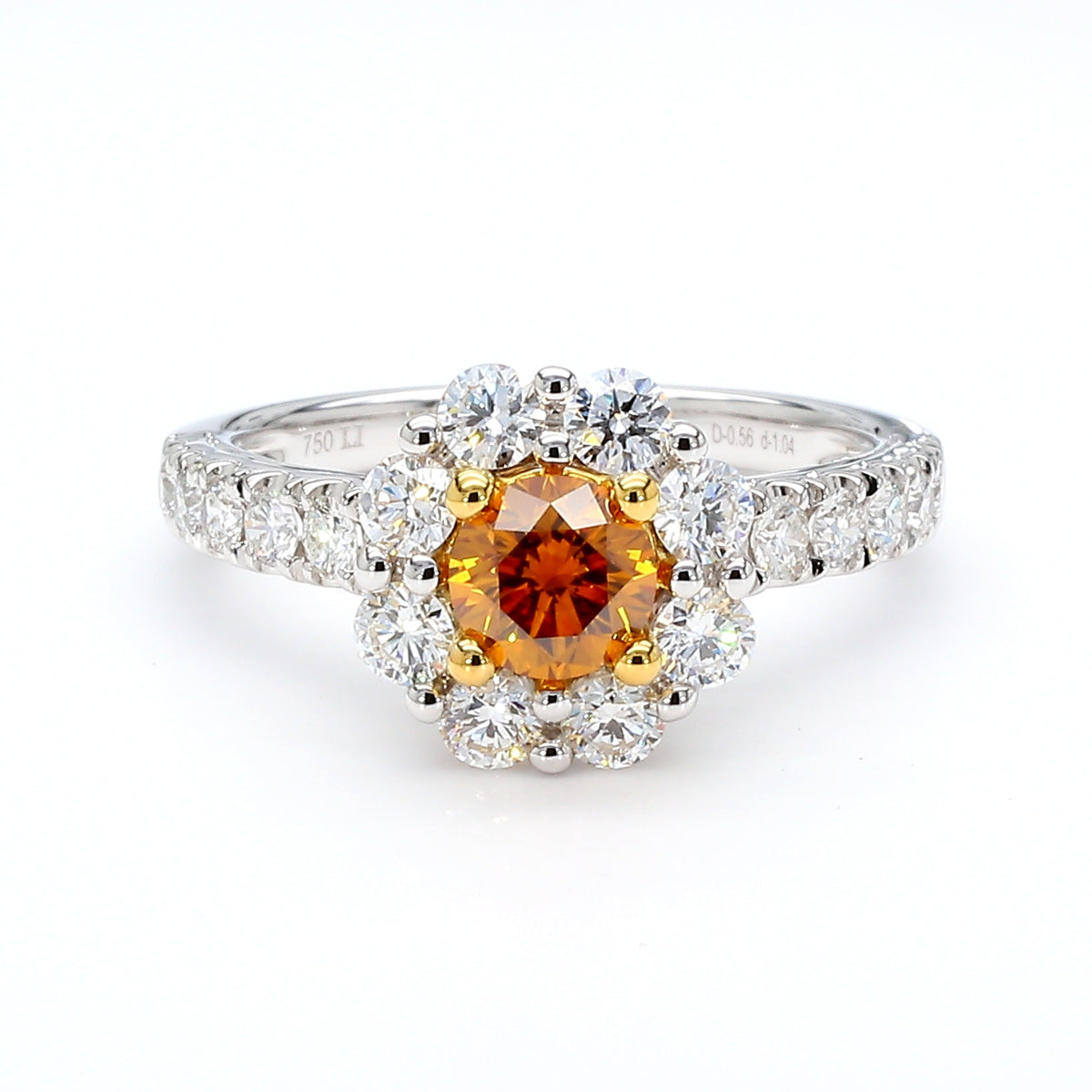 Natural Orange Round Diamond Ring | GIA Certified