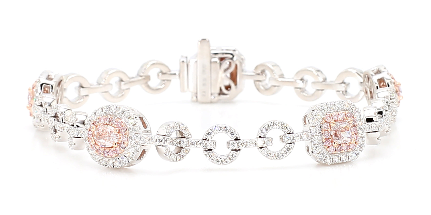 Natural Pink Radiant Diamond Bracelet Gia Certified
