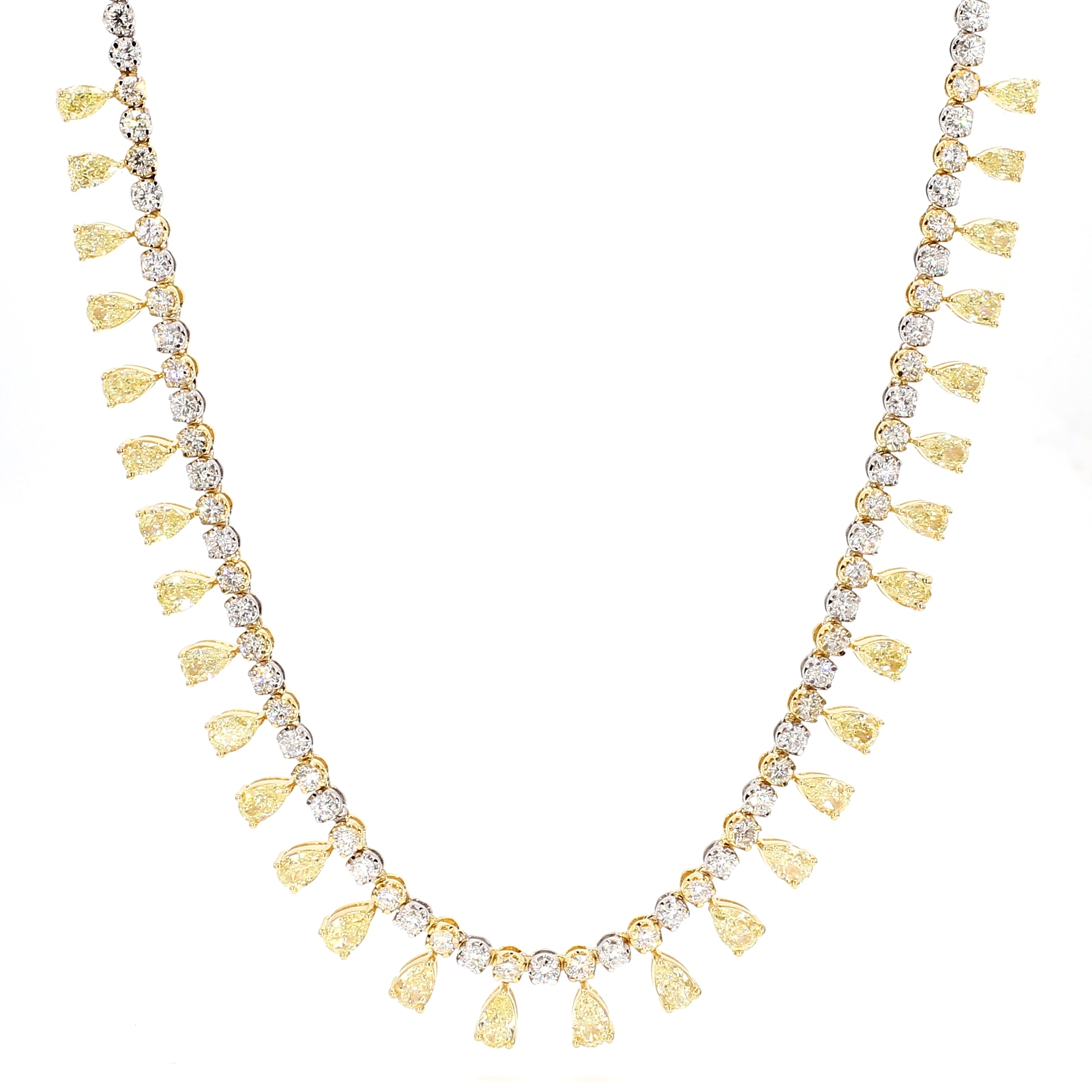 Natural Yellow Pear Diamond NECKLACE