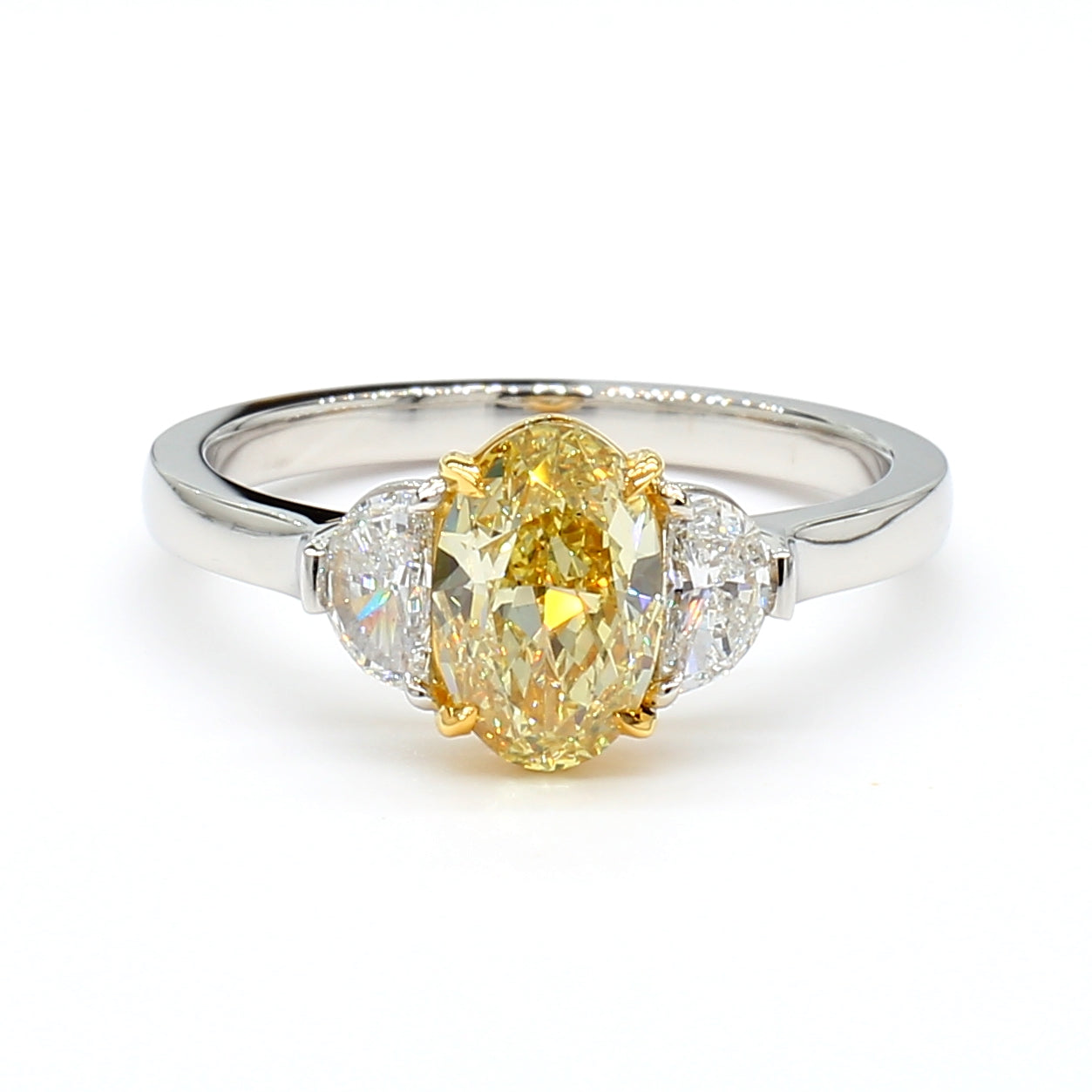 Natural Yellow Oval Diamond Ring GIA Certified product image 1