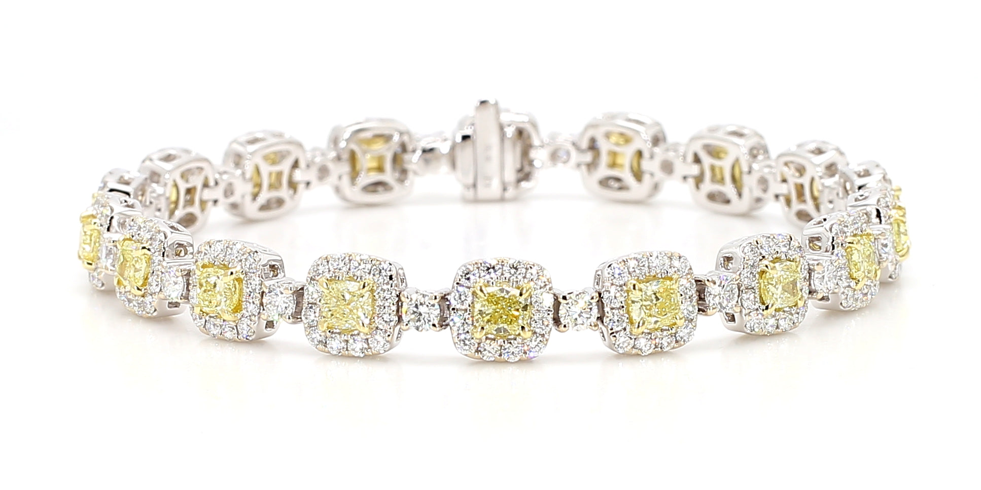 Natural Yellow Cushion Diamond Bracelet