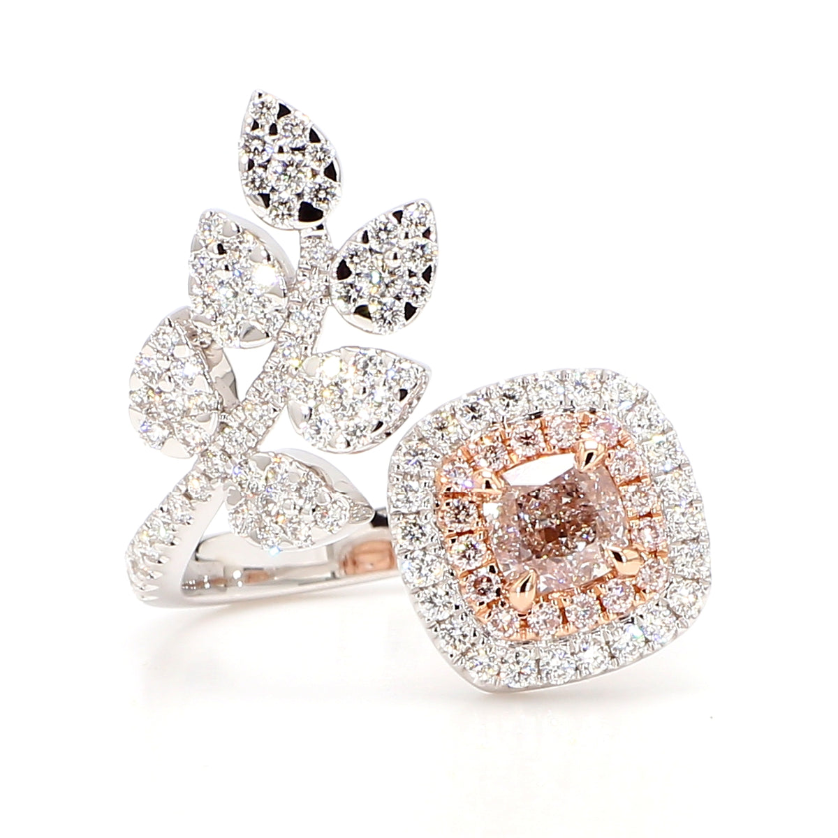 Natural Purple Cushion Diamond Ring | GIA Certified