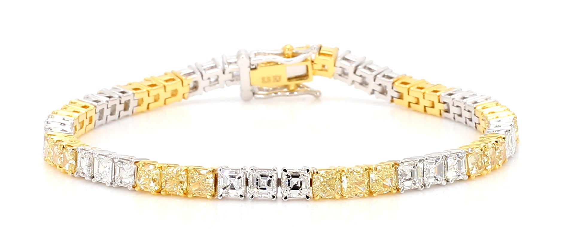 Natural Yellow Cushion Diamond Bracelet