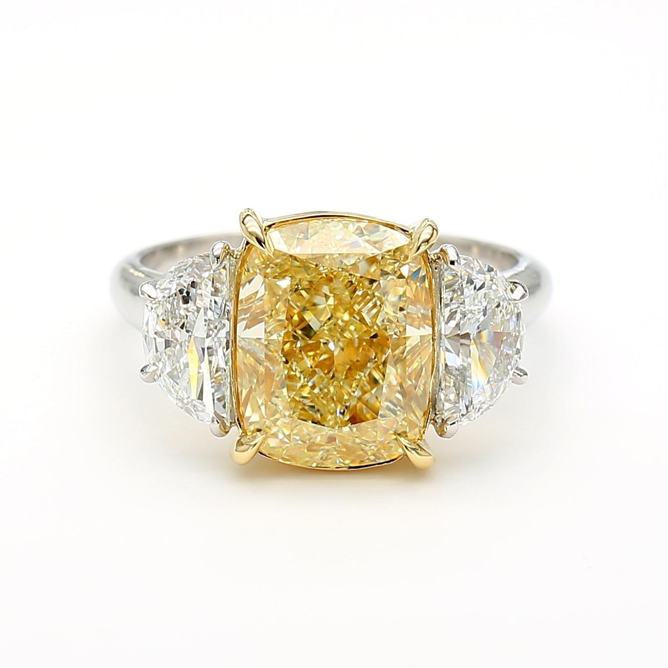 Natural Yellow Cushion Diamond Ring GIA Certified product image 1