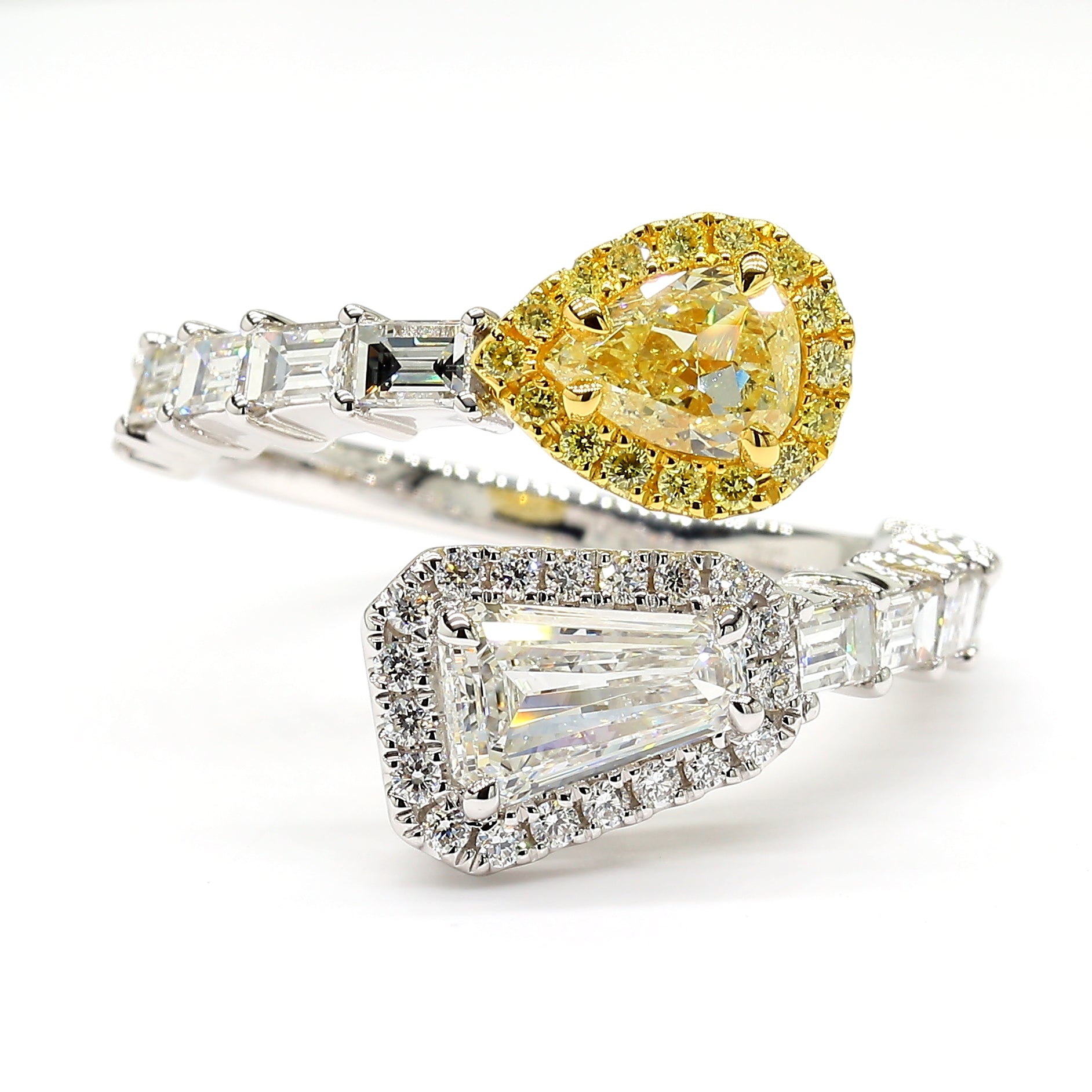 Natural Yellow Pear Diamond Ring GIA Certified product image 1