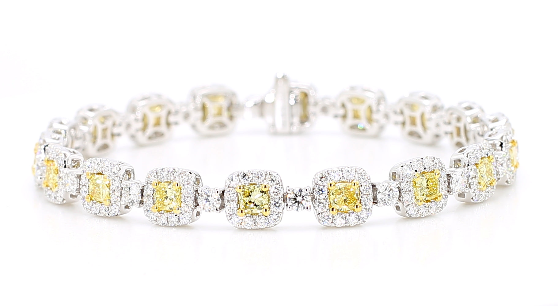 Natural Yellow Cushion Diamond Bracelet