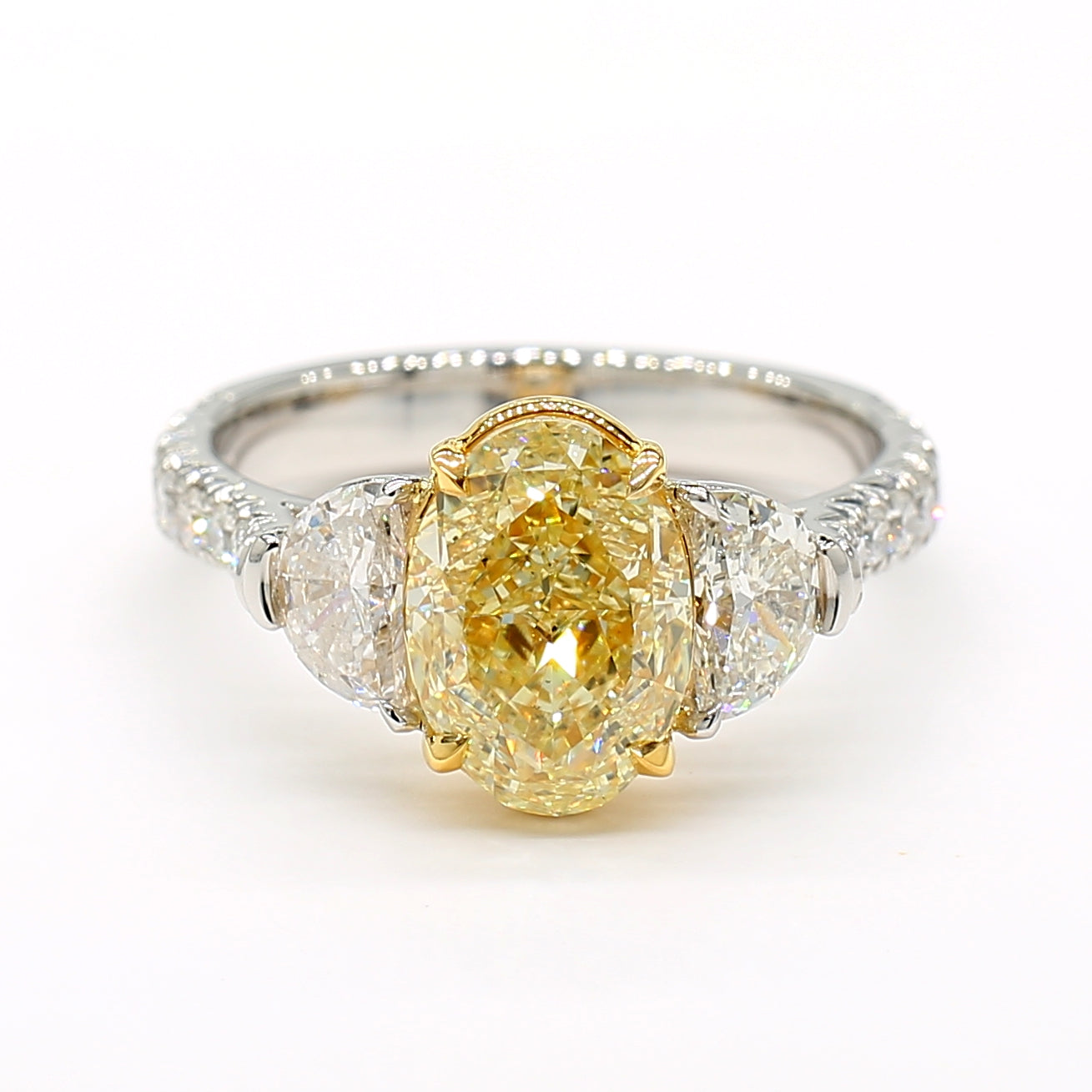 Natural Yellow Oval Diamond Ring GIA Certified product image 1