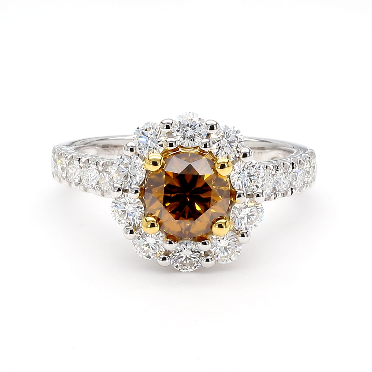 Natural Orange Round Diamond Ring | GIA Certified