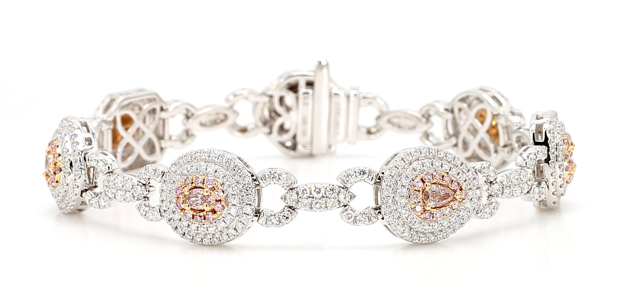 Natural Pink Oval Diamond Bracelet Gia Certified