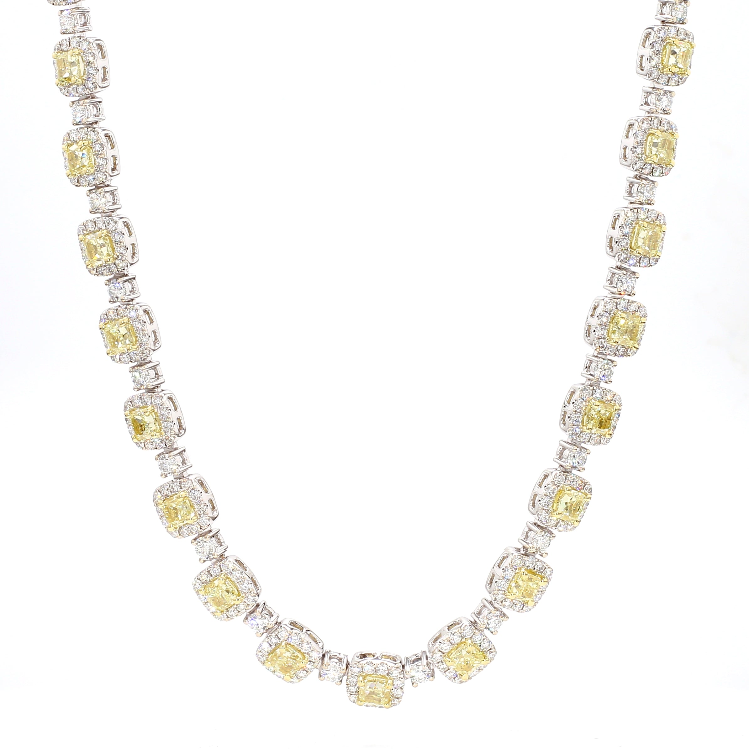 Natural Yellow Pear Diamond Necklace Gia CERTIFIED