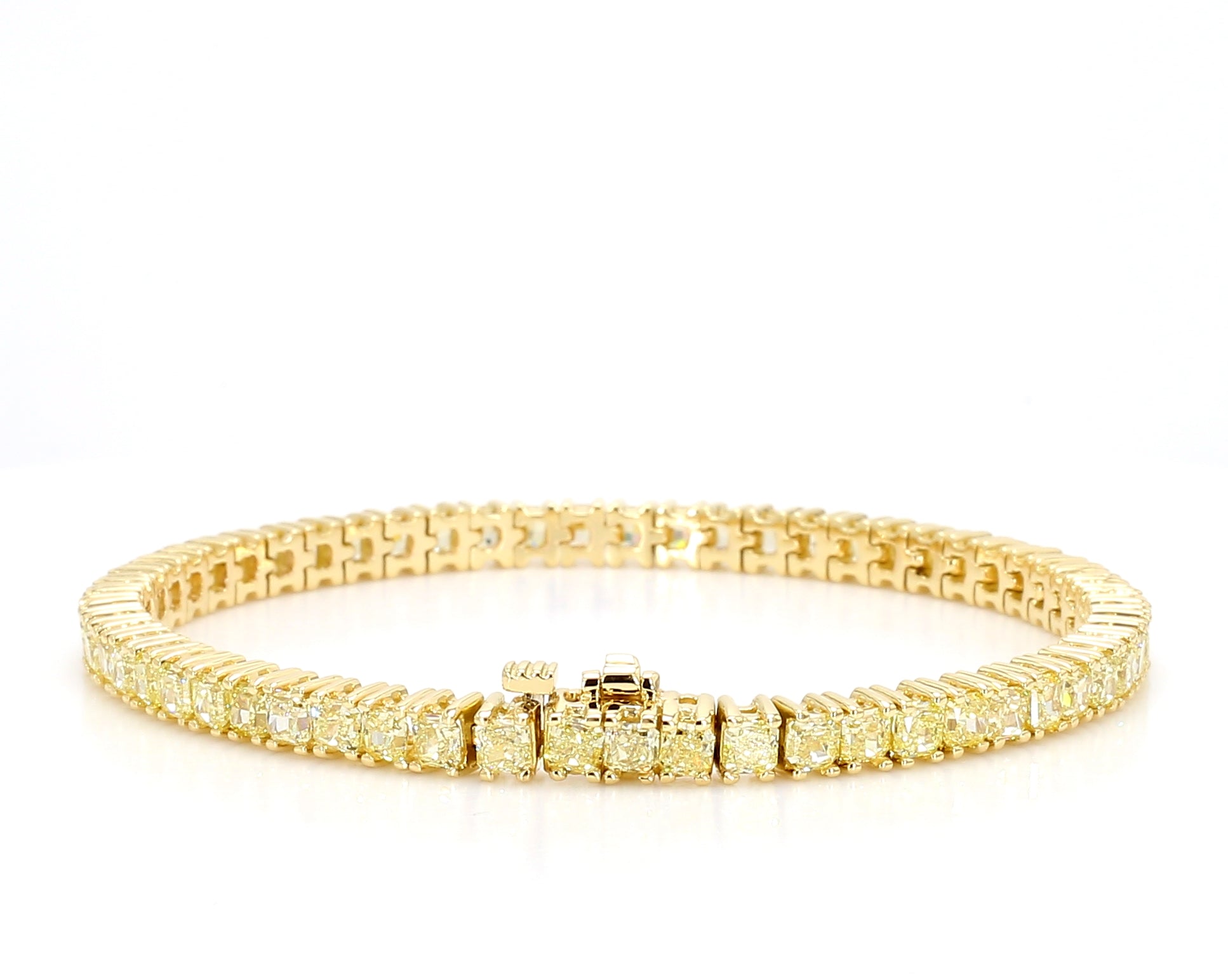 Natural Yellow Cushion Diamond Bracelet