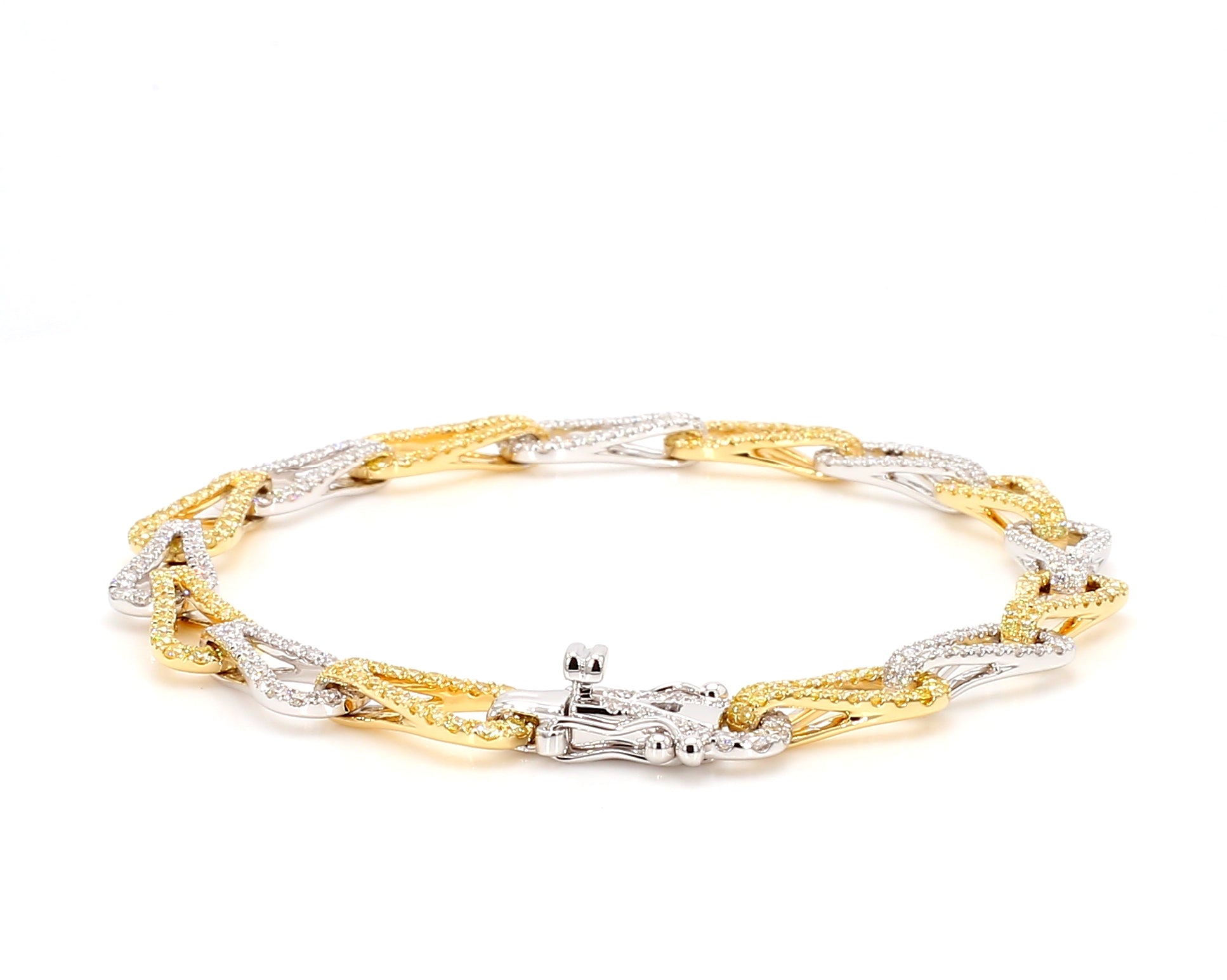 Natural Yellow Round Diamond Bracelet