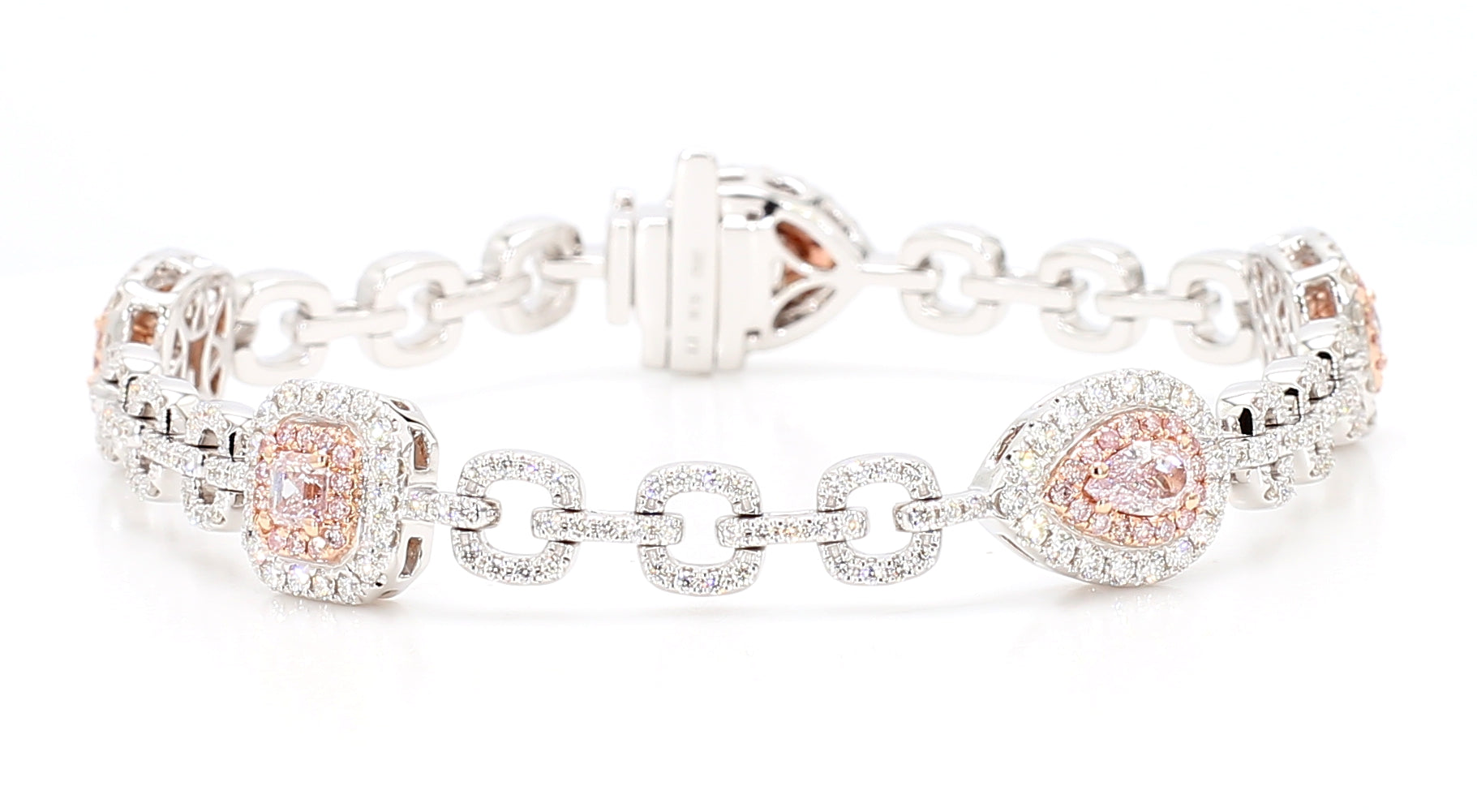 Natural Pink Cushion Diamond Bracelet Gia Certified