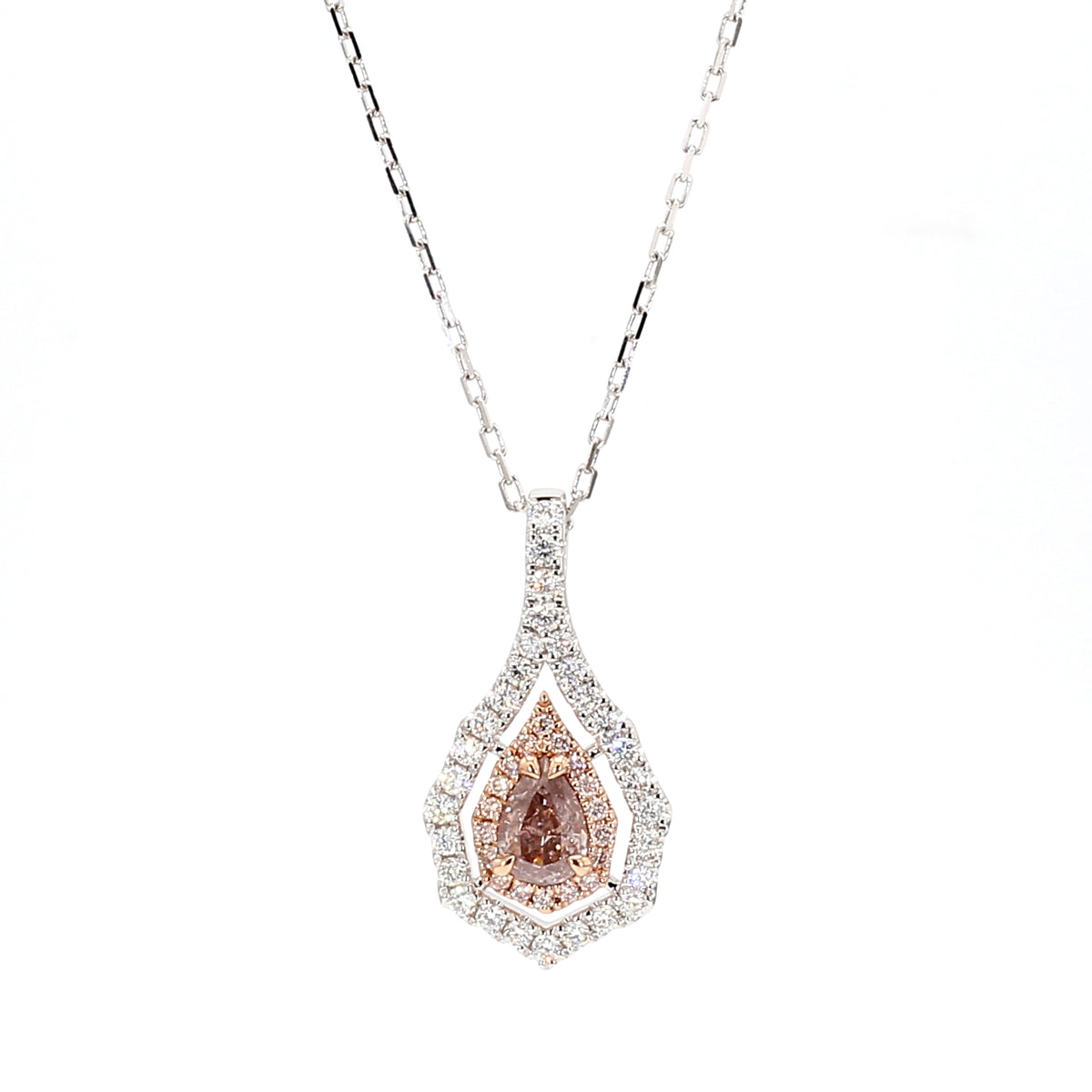 Natural Pink Pear Diamond Pendant | GIA Certified