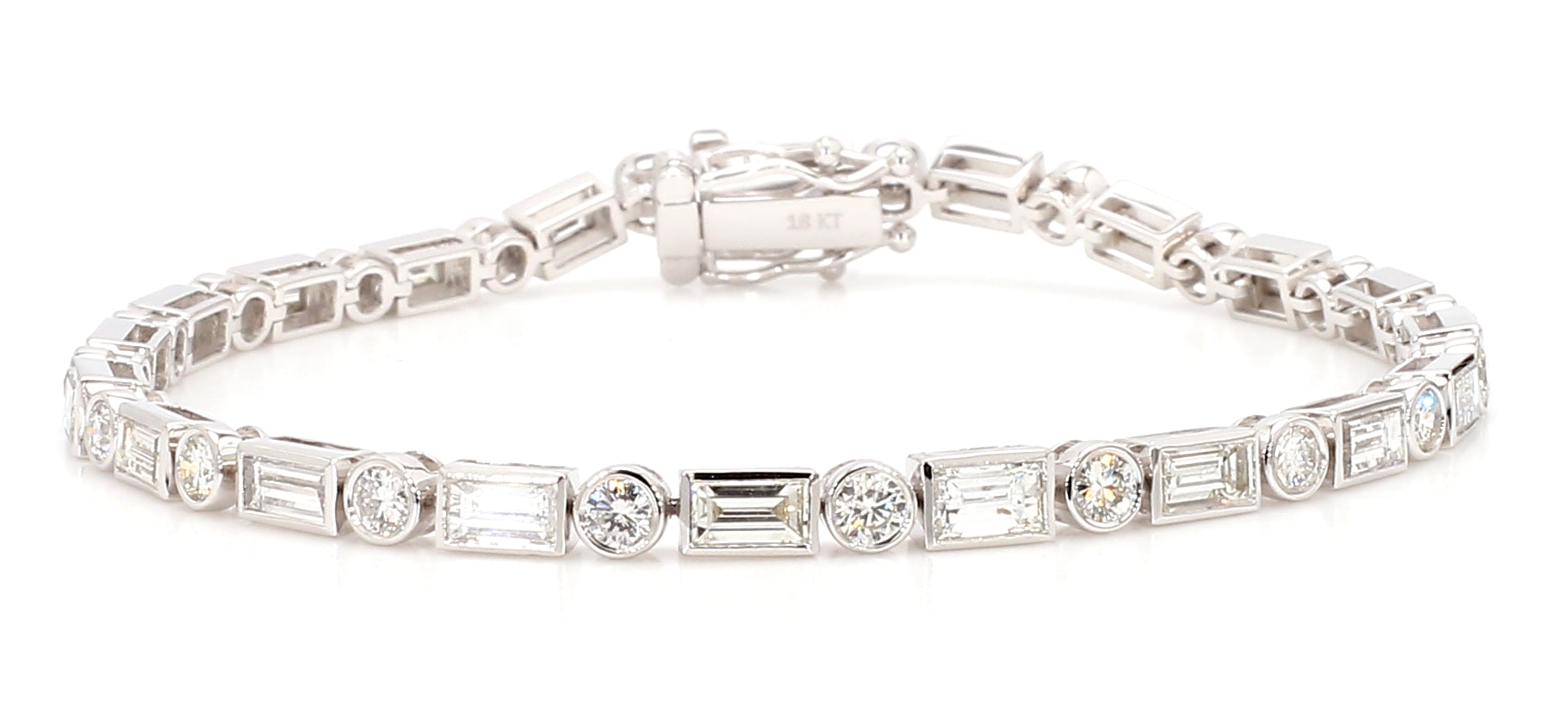 Natural White Baguette Diamond Bracelet