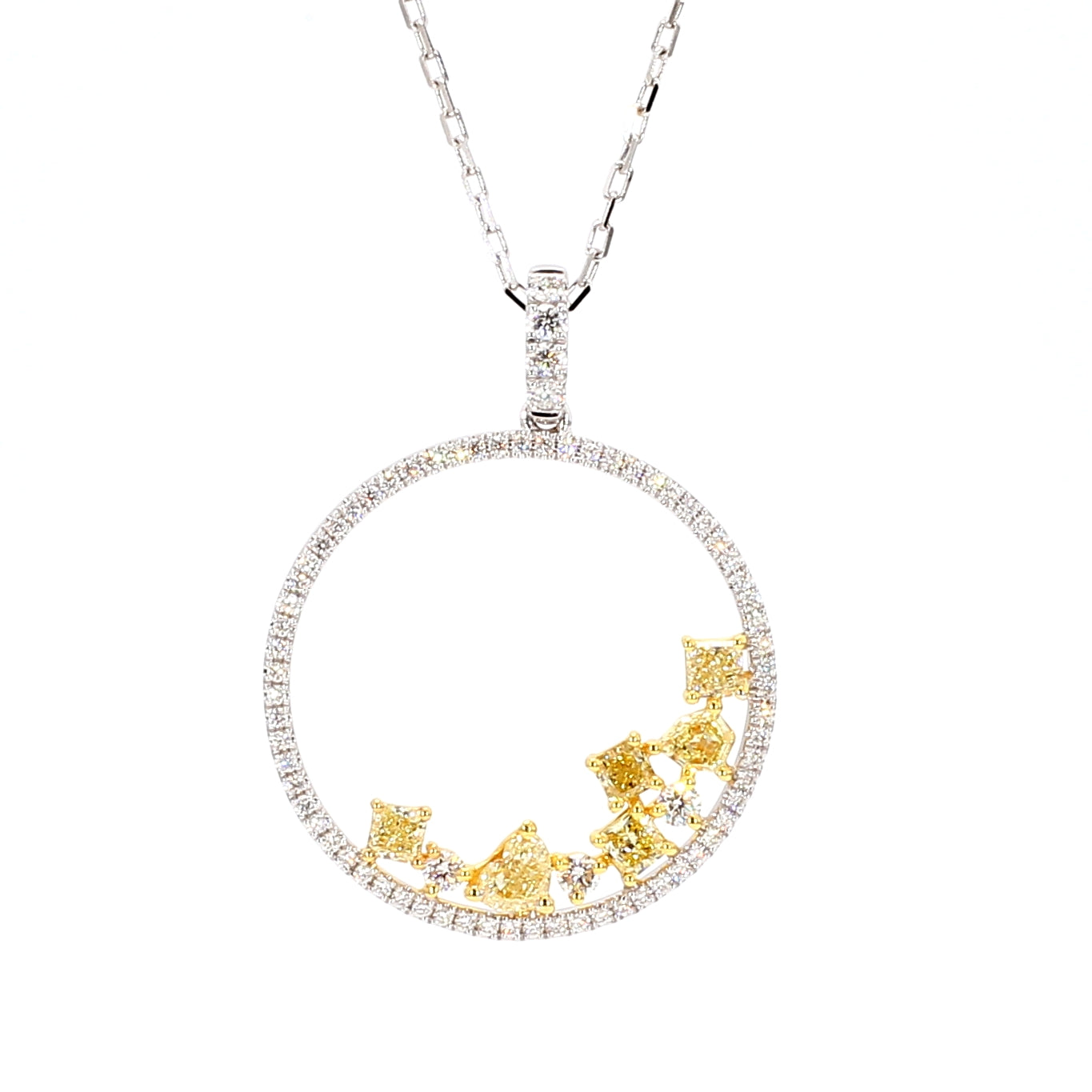 Natural Yellow Radiant Diamond Pendant