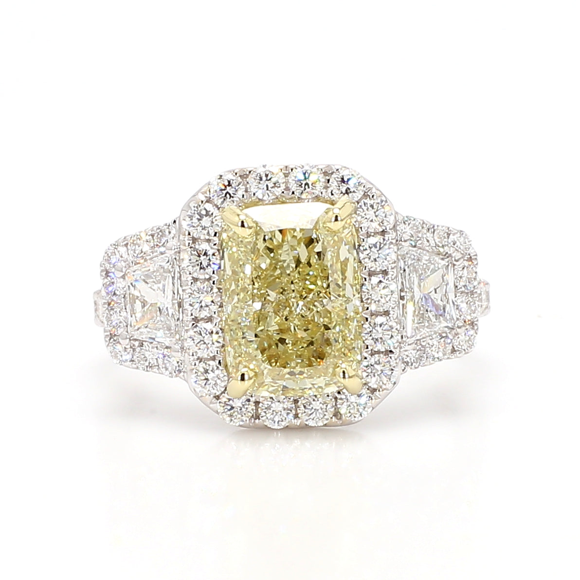 Natural Yellow Cushion Diamond Ring | GIA Certified