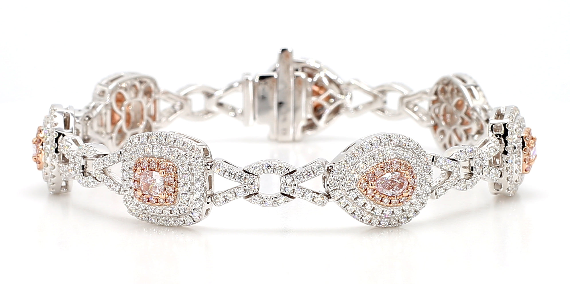Natural Pink Cushion Diamond Bracelet Gia Certified