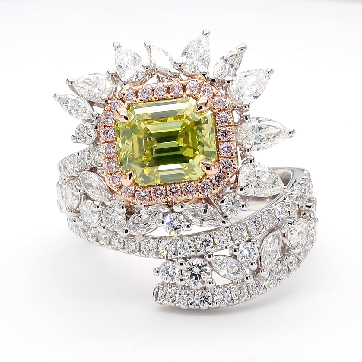 Natural Green Emerald Diamond Ring | GIA Certified