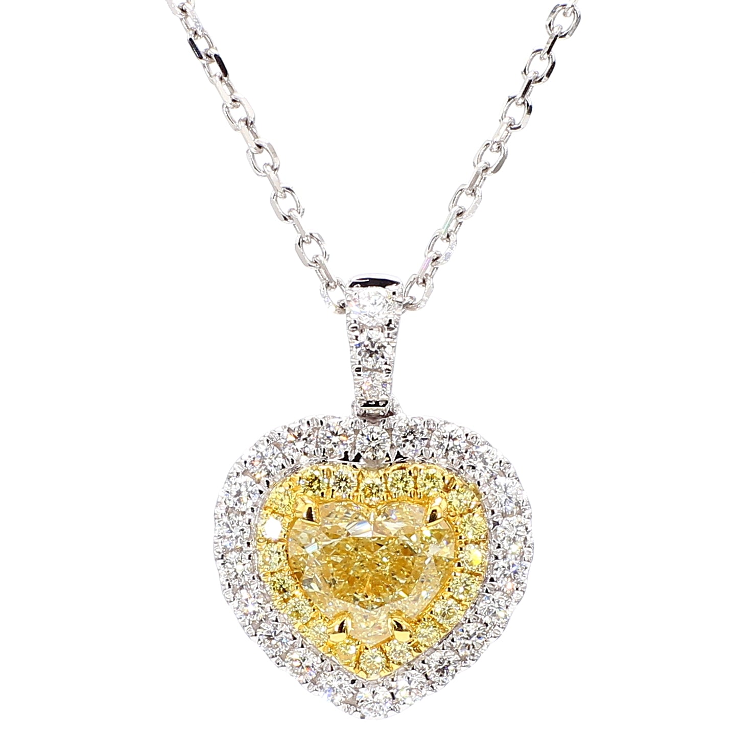 Natural Yellow Heart Diamond Pendant GIA Certified product image 1