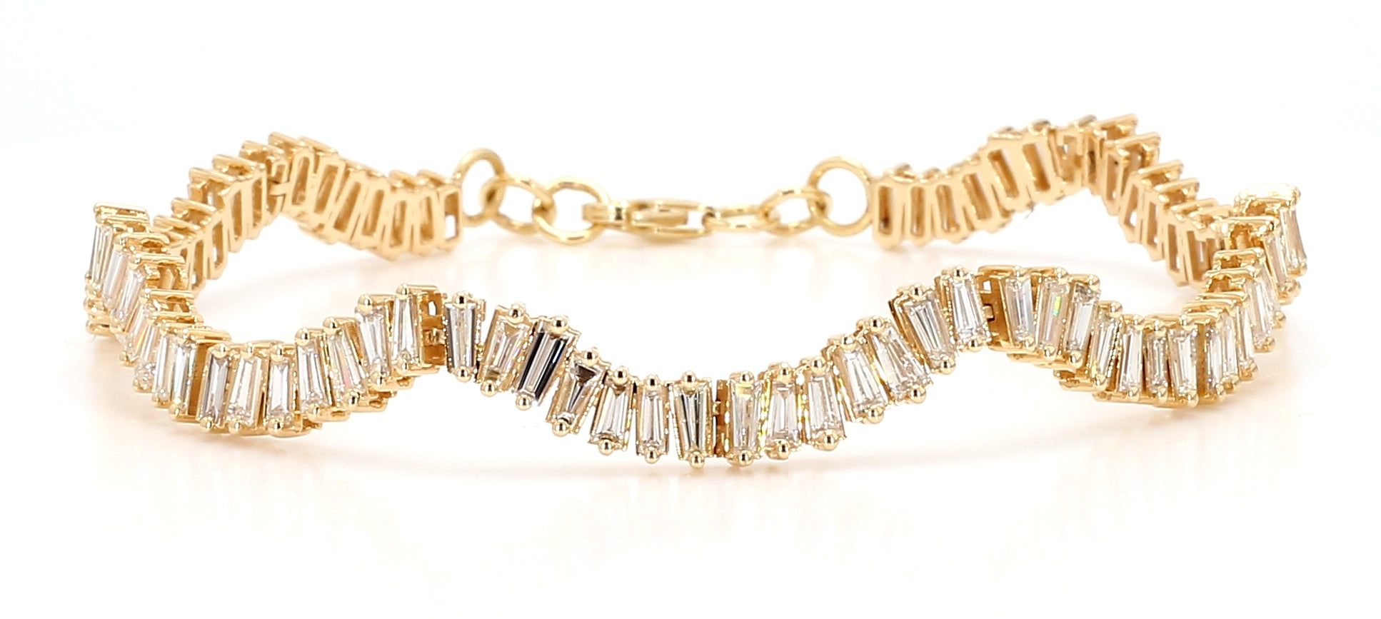Natural White Baguette Diamond Bracelet