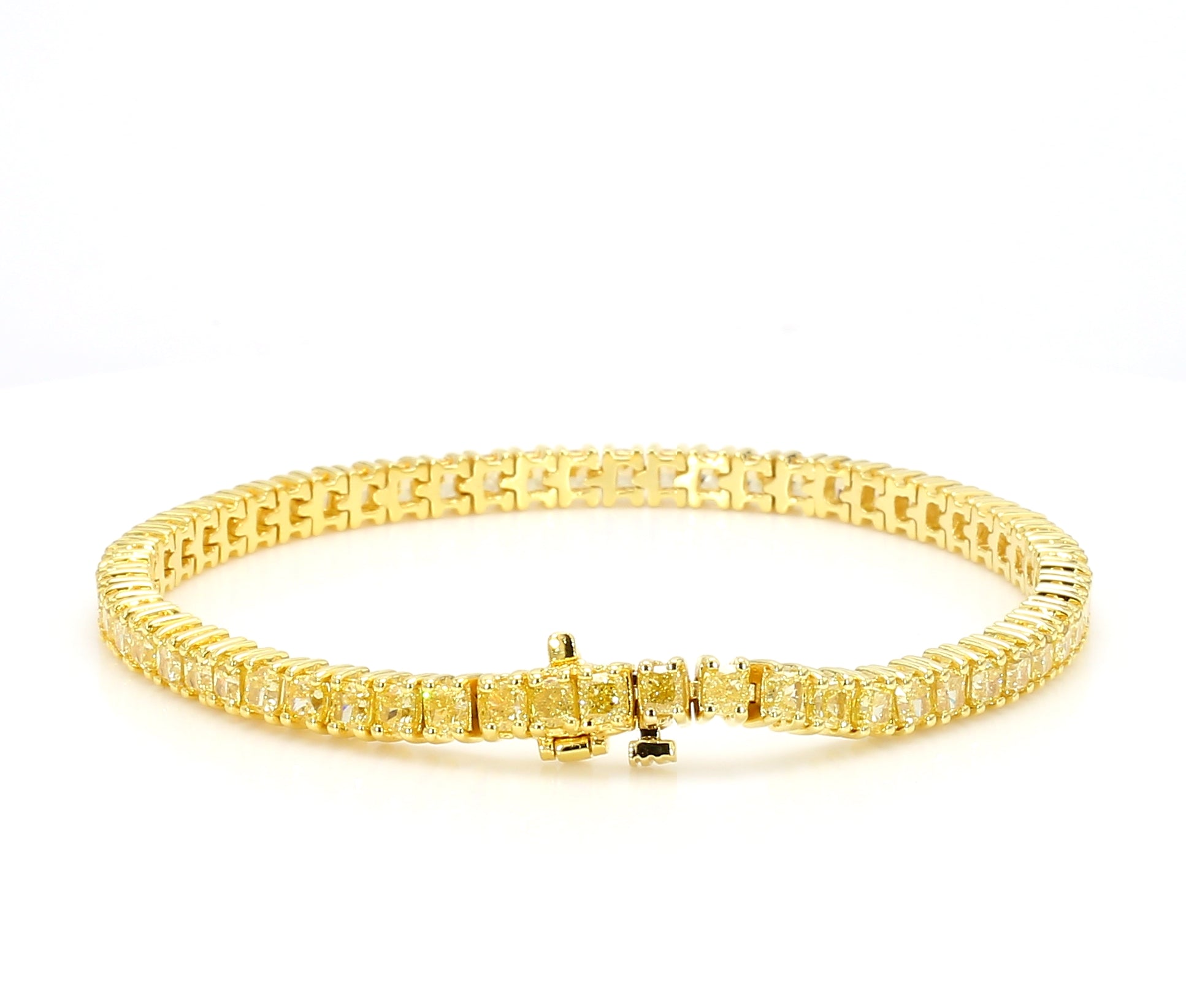 Natural Yellow Cushion Diamond Bracelet
