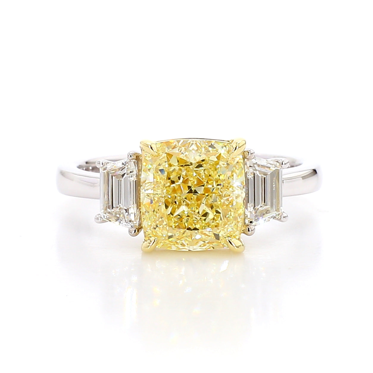Natural Yellow Cushion Diamond Ring GIA Certified product image 1