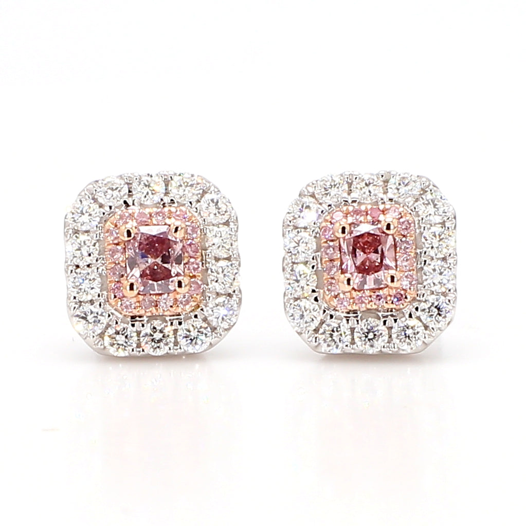 Natural Purple Radiant Diamond Earring Gia Certified