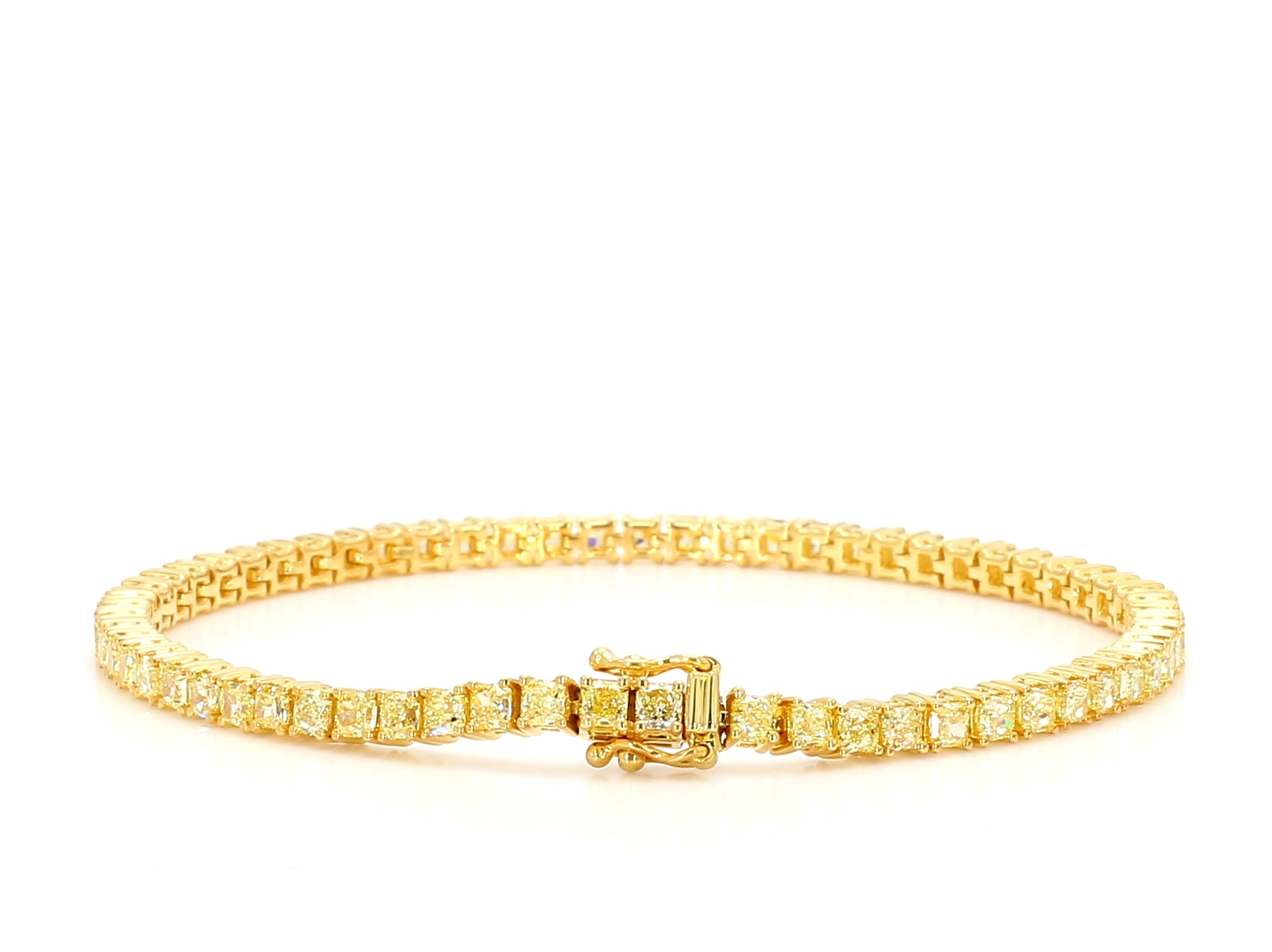 Natural Yellow Cushion Diamond Bracelet