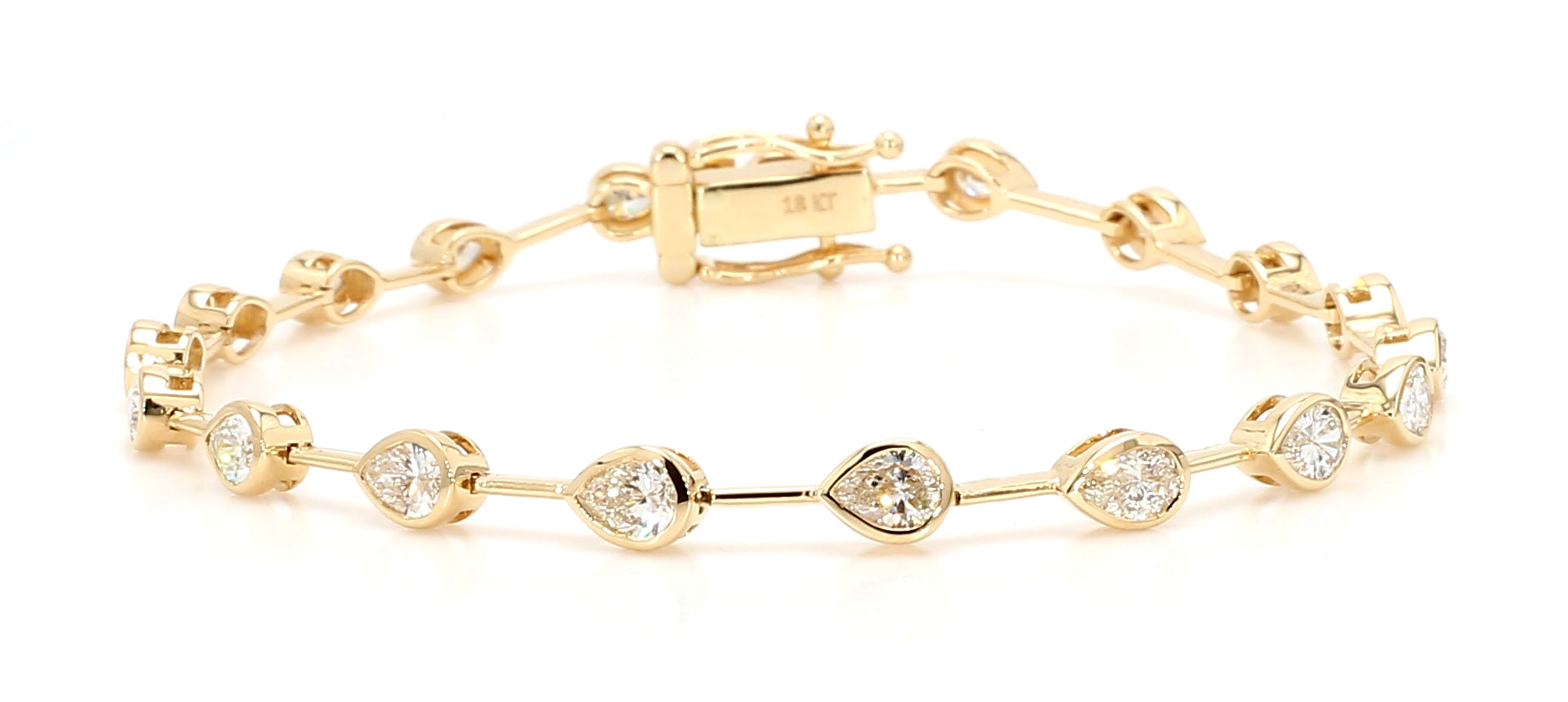 Natural White Pear Diamond Bracelet